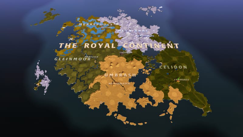 Sicht auf den royalen Kontinent des Spiels Albion Online