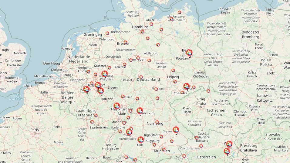 OpenStreetMap Ansicht von Deutschland.