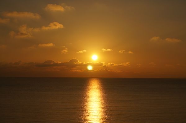 Sonnenuntergang bei der Isle of Wight.